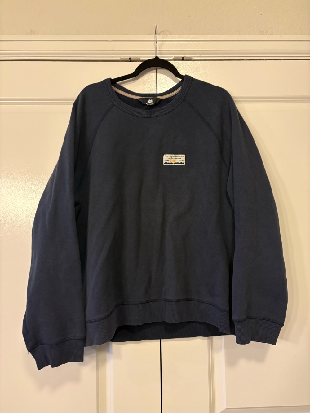 REI Men's Navy Crewneck Sweatshirt with Chest Patch
